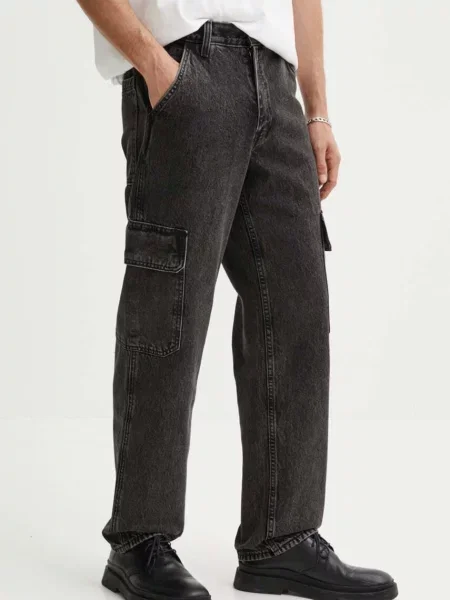 Kavbojke Levi's LOOSE STRT črna