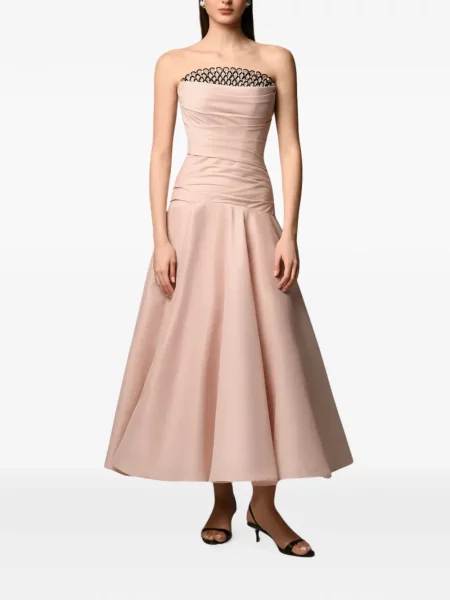Rochie midi Nafsika Skourti cu volane roz