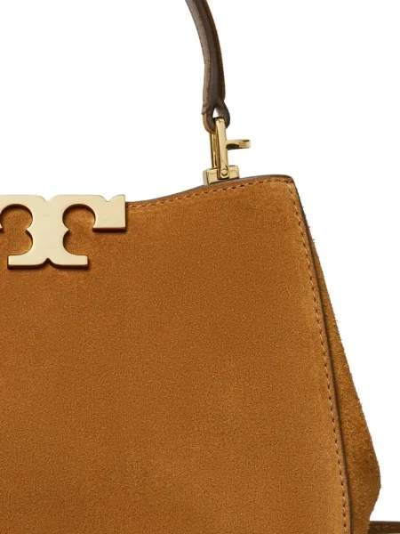 Geantă messenger Tory Burch din piele de căprioară maro