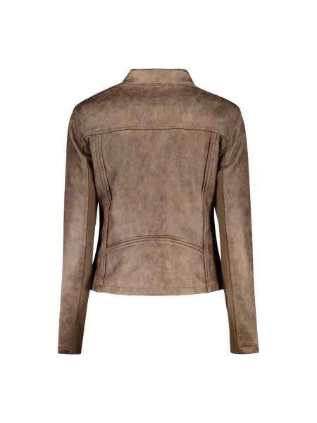 Kołnierzykowy kurtka skórzana Desigual brązowa