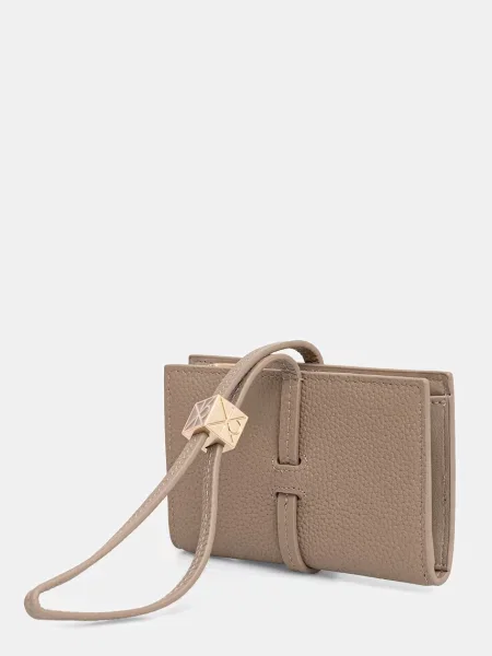 Portofel Calvin Klein Emblem Hw Pebble Wallet On Strap bej