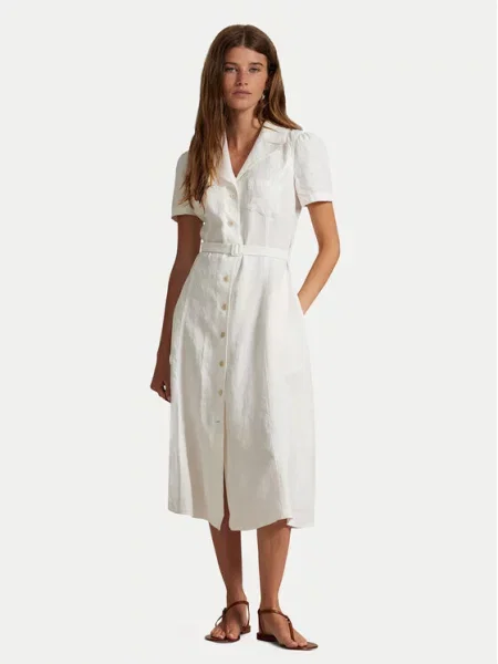 Polo Ralph Lauren Srajčna obleka bela