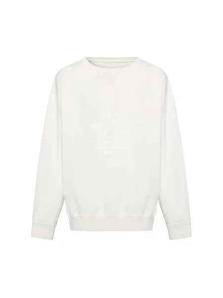 Sweter Maison Margiela z logo biały