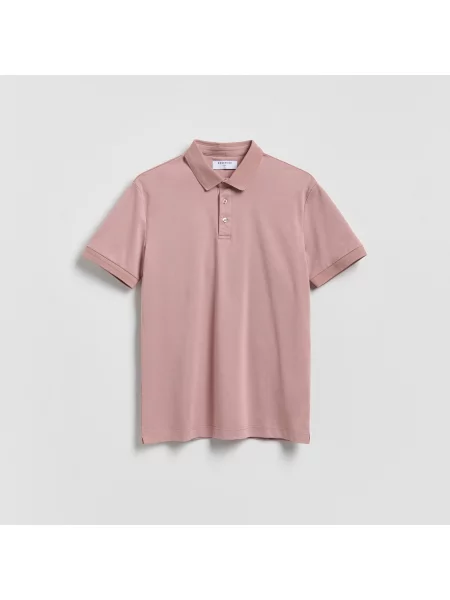 Reserved Pima póló tört rózsaszín