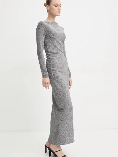 Day Birger et Mikkelsen rochie Halsey maxi mulata gri