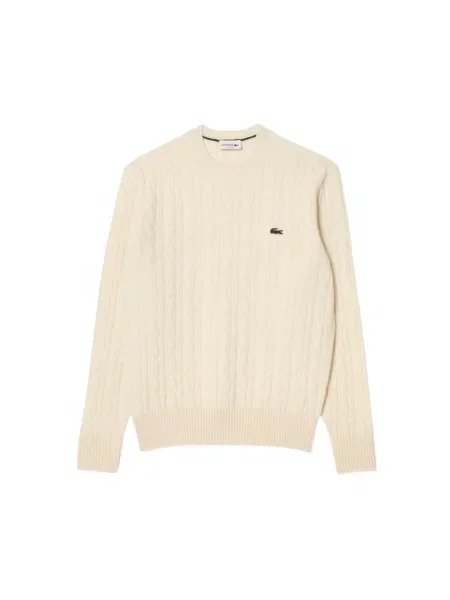 Sweter Lacoste klasyczny beżowy