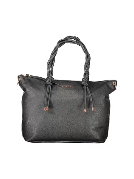 Lniana torebka Valentino Bags czarna