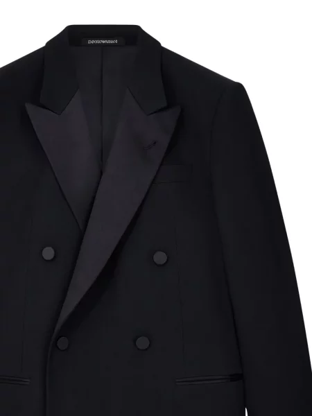 Сатенен двуреден блейзър Emporio Armani черно