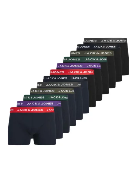 JACK & JONES Boxeri JACKYLE albastru marin / lila / roșu negru