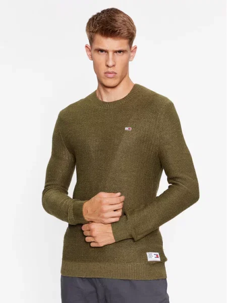 Πουλόβερ Tommy Jeans πράσινο