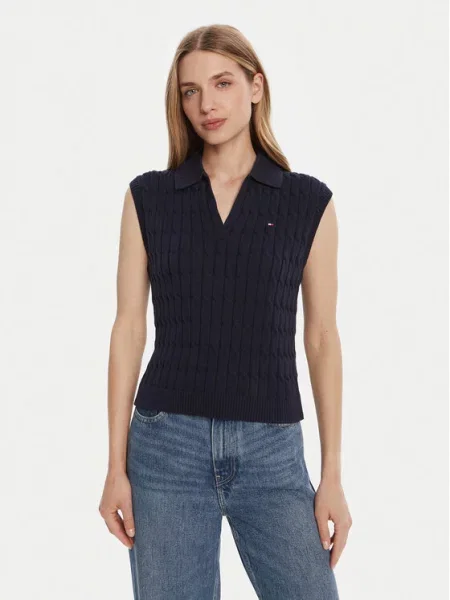 Tommy Hilfiger Megztinis Tamsiai mėlyna