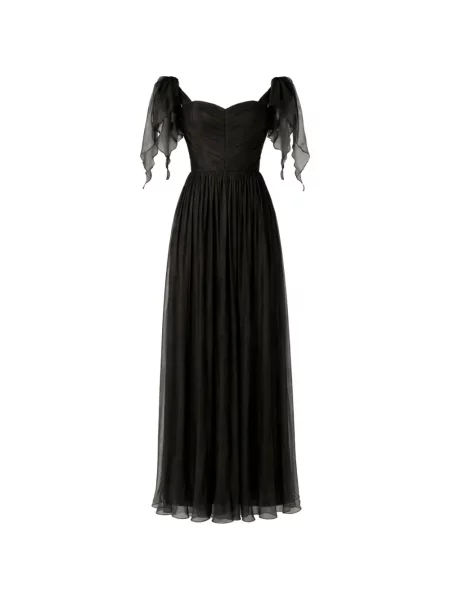 Rochie maxi Roserry cu volane negru