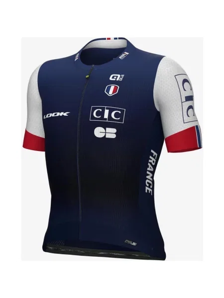 Koszulka rowerowa damska French National Team PR-S krótki rękaw ciemnoniebieski M biały