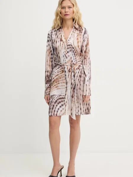 Guess rochie tip cămașă YSALINE bej