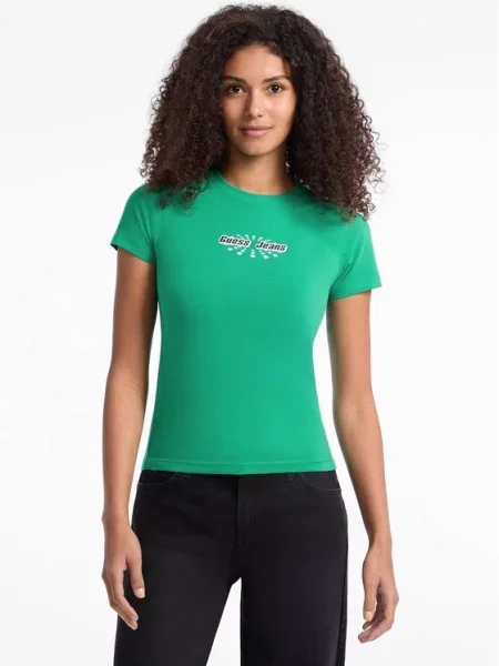 Guess Jeans Футболка Slim Fit зелений