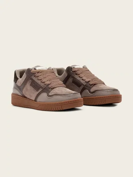 AllSaints Regan Plus Low Top superge usnjene rjava