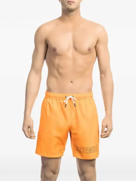 Slip de baie Bikkembergs cu imagine cu cordon portocaliu