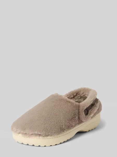 Klapki ze sztucznego futra Crocs