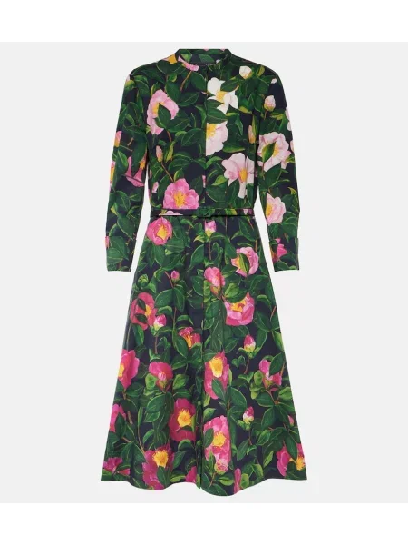 Srajčna obleka Oscar De La Renta s cvetličnim vzorcem