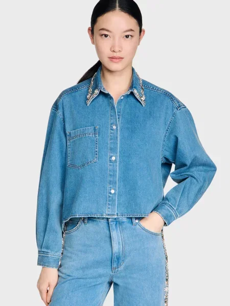 Сорочка Sandro блакитна