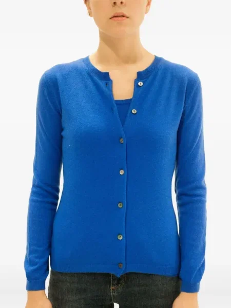 Cardigan La Rose din cașmir albastru