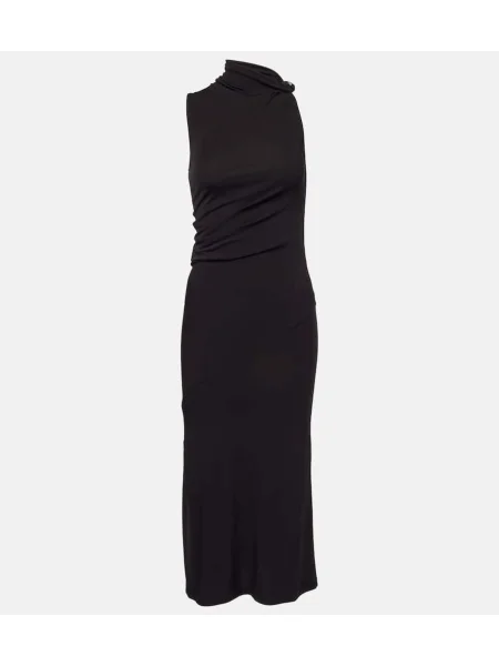 Rochie maxi Courreges drapată de costum negru