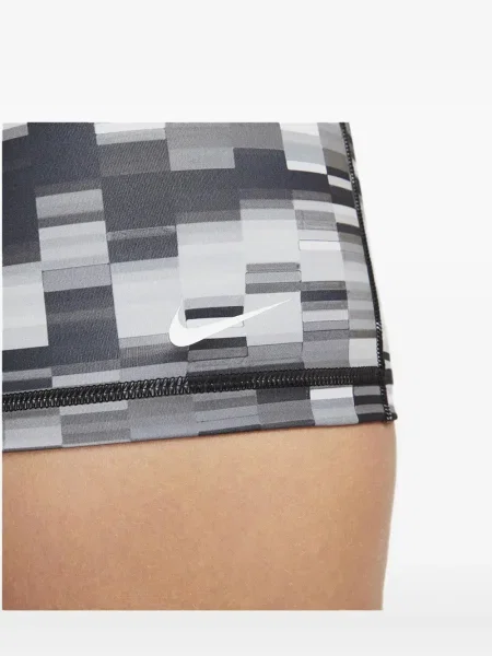 Pantaloni scurți Nike alergare cu talie înaltă în carouri albastru