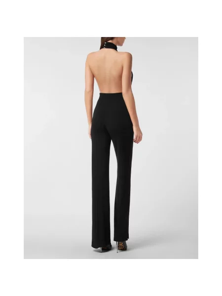 Kombinezon Philipp Plein z dekoltem halter z odkrytymi plecami czarny