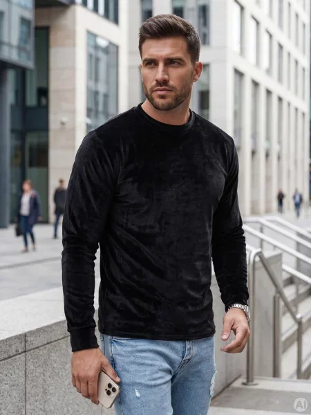 Bluza welurowa Dstreet czarna