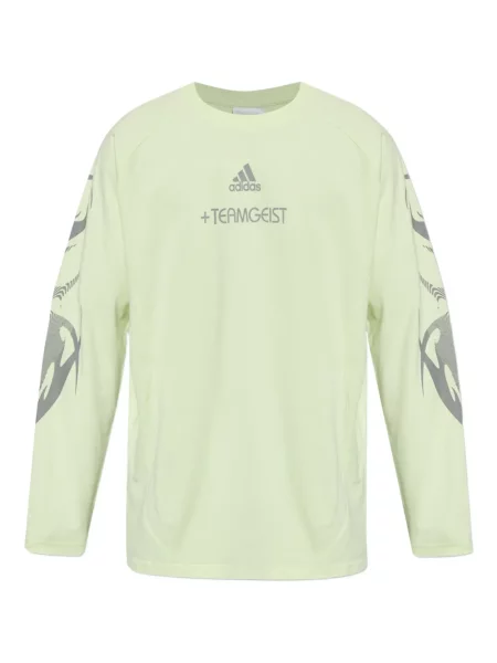 Tricou Adidas cu dungi cu imagine din jerseu verde