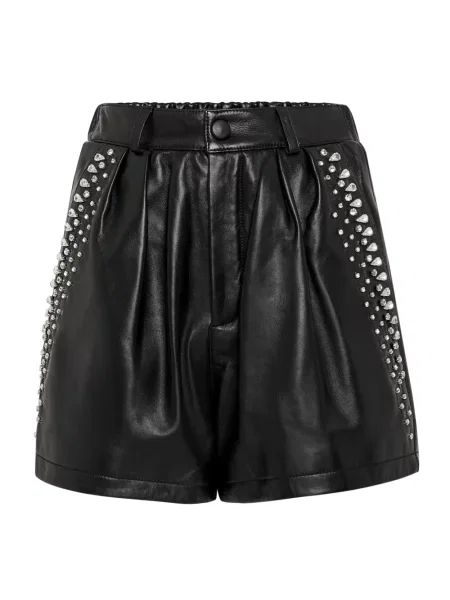 Spodnie Philipp Plein skórzane z ćwiekami czarne