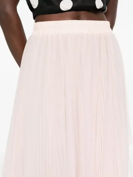Fusta plisata Styland din tul plisată până la genunchi roz
