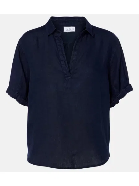 Top Velvet de in albastru