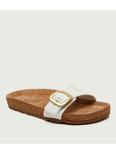 Tommy Hilfiger De piele șlapi alb