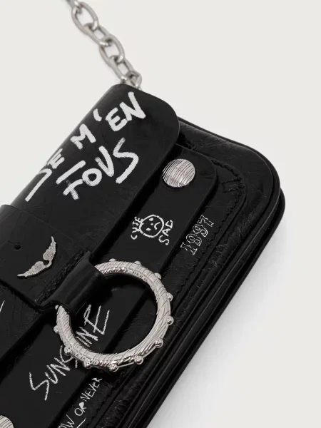 Zadig&Voltaire Bőr levéltáska/pénztárca Kate fekete