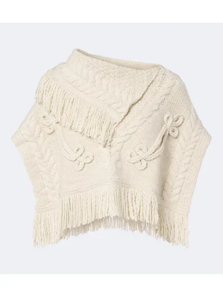 Poncho Marant Etoile de lână alb