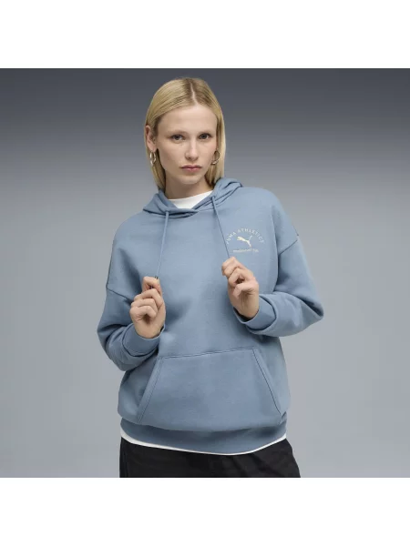 Bluza z kapturem PUMA Class o luźnym kroju niebieska