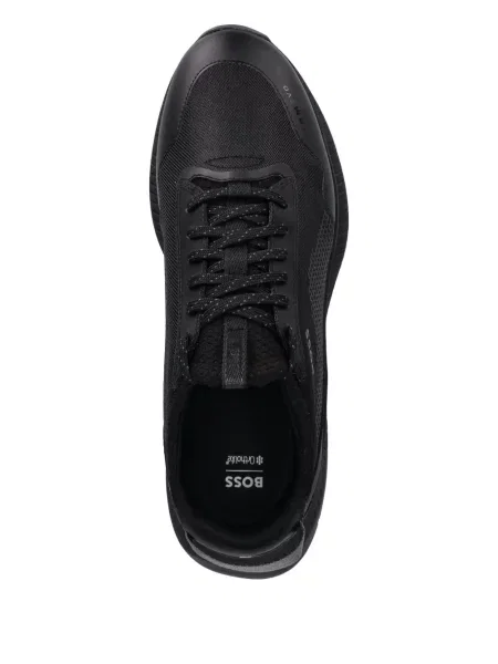Sneakerși Boss cu șireturi din dantelă negru