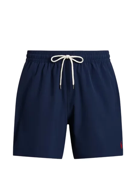 Mănuși Polo Ralph Lauren cu broderie tricotate în carouri albastru