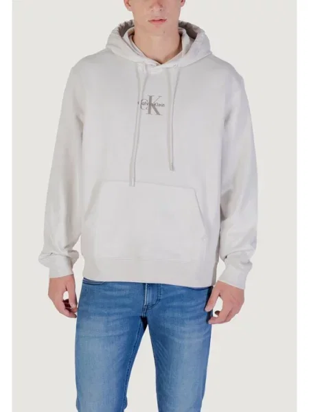 Casual hoodie Calvin Klein s kapuco bež