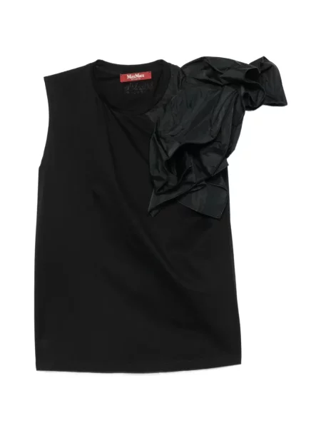 Top Max Mara fără mâneci cu volane negru