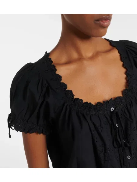 Top Dôen cu broderie negru