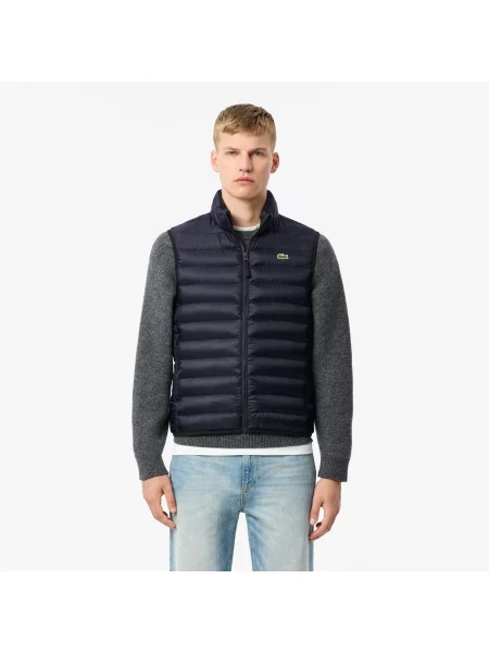 Lacoste Wodoodporna Kamizelka Puchowa niebieska