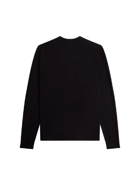 Lekka bluza Fred Perry klasyczna z dekoltem w kształcie litery U czarna