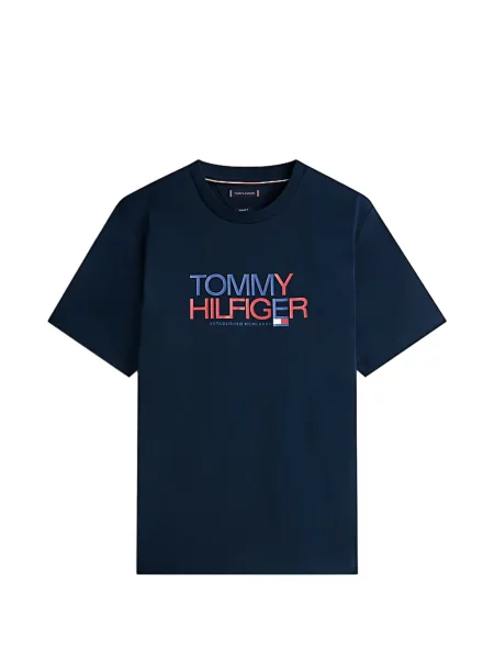 Tricou Tommy Hilfiger cu imagine albastru
