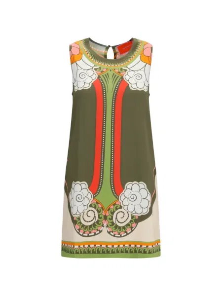 Rochie mini La Doublej cu imagine verde