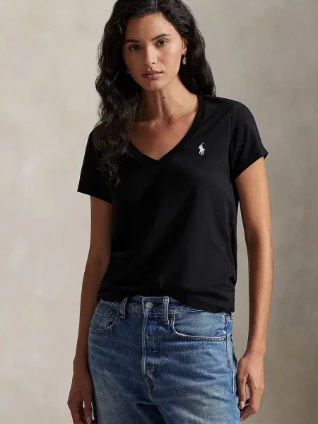Polo Ralph Lauren tricou basic pentru femei din negru