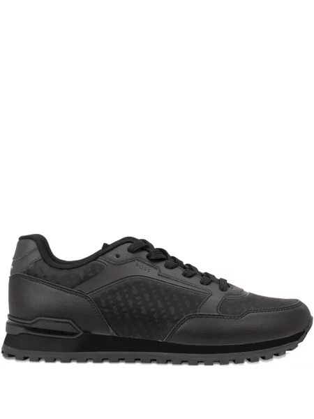 Sneakerși Boss cu șireturi din dantelă negru