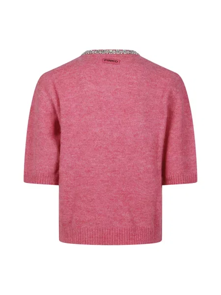 Sweter Pinko z krótkim rękawem różowy