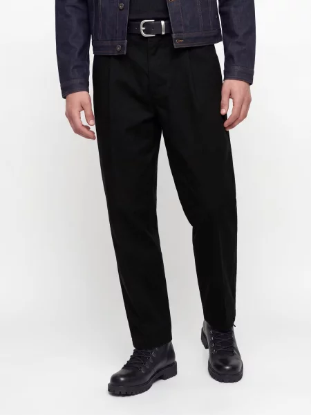 JACK & JONES Kalhoty se sklady v pase JPSTBILL FREDERIKSBERG' černá